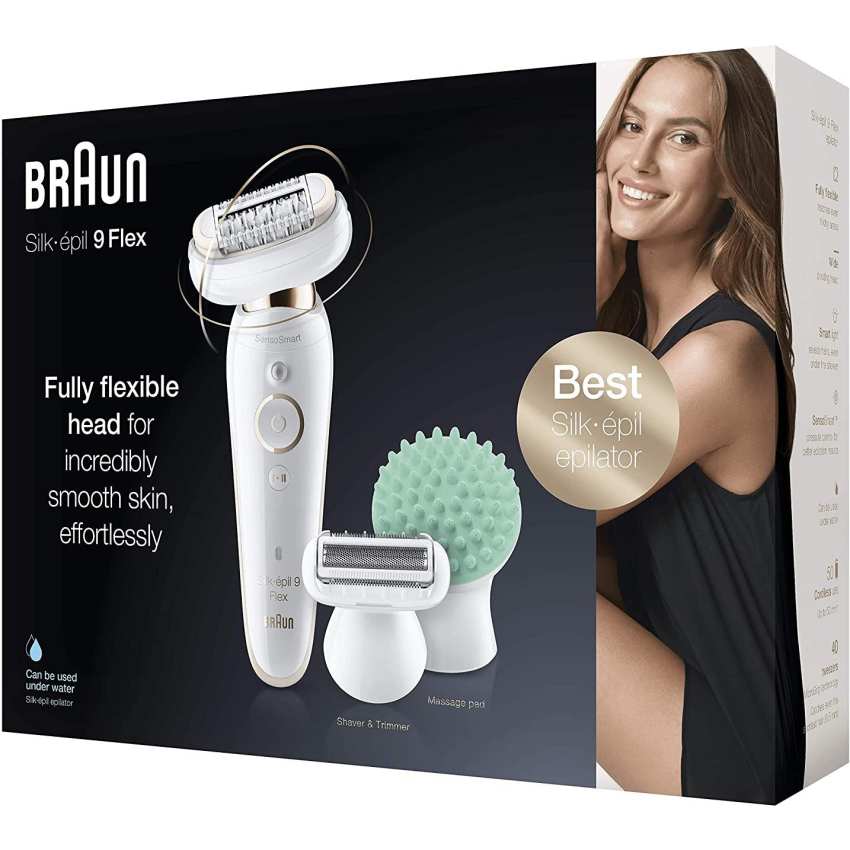 اپیلاتور براون Braun Silk-épil 9 Flex SES9020 | اپیلاتور مرطوب و خشک با سری انعطاف‌پذیر 360 درجه